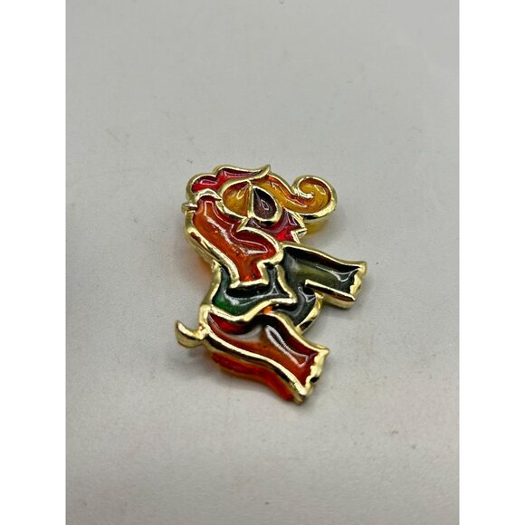 Colorful Elephant Brooch Poured Resin Pin Multicolor Animal Figural Jewelry - Picture 3 of 7